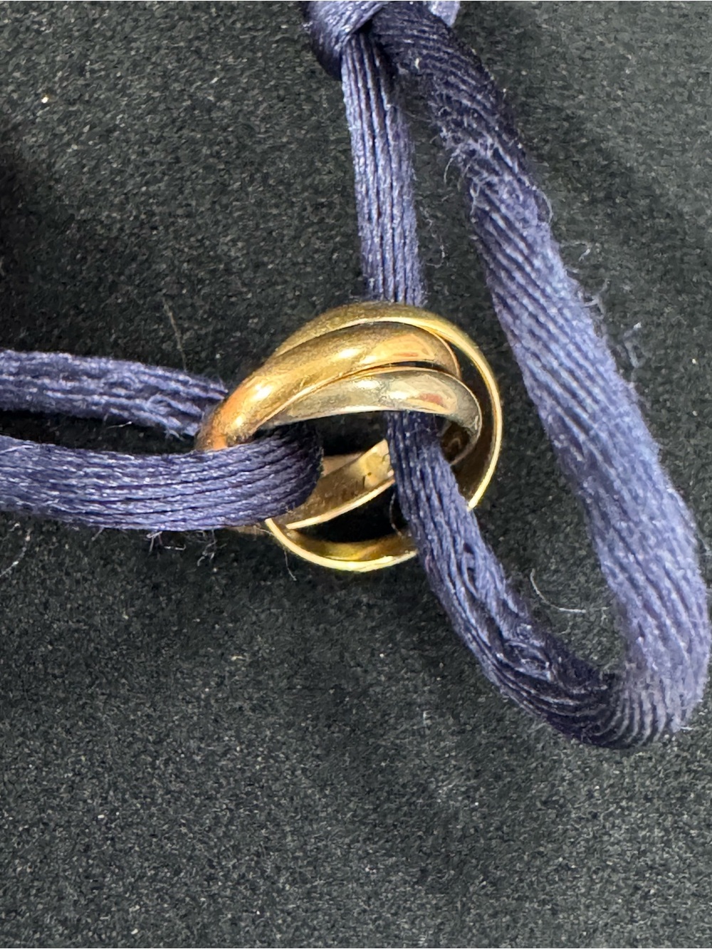 Full Set Cartier Trinity Silk Cord Bracelet (Navy Blue) - Picture 7 of 11